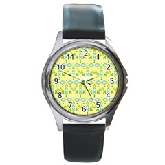 Simple Tribal Pattern Round Metal Watch by berwies