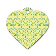 Simple Tribal Pattern Dog Tag Heart (two Sides) by berwies