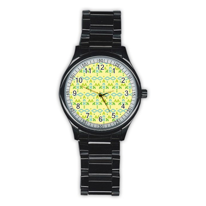 simple tribal pattern Stainless Steel Round Watch