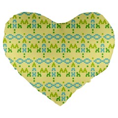 Simple Tribal Pattern Large 19  Premium Flano Heart Shape Cushions by berwies