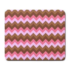 Shades Of Pink And Brown Retro Zigzag Chevron Pattern Large Mousepads by Nexatart