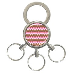 Shades Of Pink And Brown Retro Zigzag Chevron Pattern 3-ring Key Chains by Nexatart