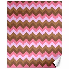 Shades Of Pink And Brown Retro Zigzag Chevron Pattern Canvas 16  X 20   by Nexatart