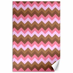 Shades Of Pink And Brown Retro Zigzag Chevron Pattern Canvas 20  X 30   by Nexatart