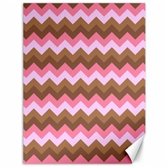 Shades Of Pink And Brown Retro Zigzag Chevron Pattern Canvas 36  X 48   by Nexatart