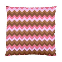 Shades Of Pink And Brown Retro Zigzag Chevron Pattern Standard Cushion Case (one Side) by Nexatart