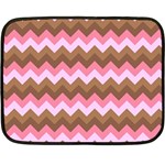 Shades Of Pink And Brown Retro Zigzag Chevron Pattern Fleece Blanket (Mini) 35 x27  Blanket