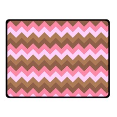 Shades Of Pink And Brown Retro Zigzag Chevron Pattern Fleece Blanket (small) by Nexatart