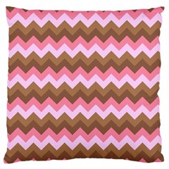 Shades Of Pink And Brown Retro Zigzag Chevron Pattern Standard Flano Cushion Case (two Sides) by Nexatart