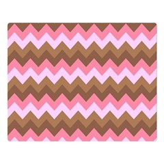 Shades Of Pink And Brown Retro Zigzag Chevron Pattern Double Sided Flano Blanket (large)  by Nexatart