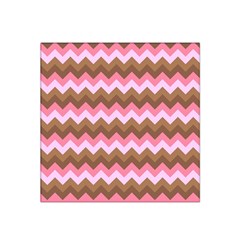 Shades Of Pink And Brown Retro Zigzag Chevron Pattern Satin Bandana Scarf by Nexatart