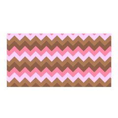 Shades Of Pink And Brown Retro Zigzag Chevron Pattern Satin Wrap by Nexatart