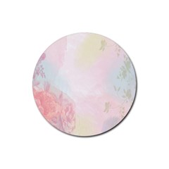 Watercolor Floral Rubber Coaster (Round) 