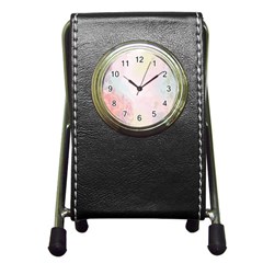 Watercolor Floral Pen Holder Desk Clocks