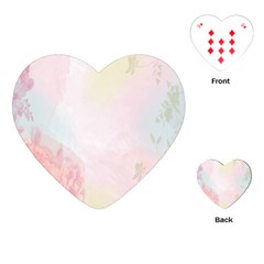 Watercolor Floral Playing Cards (heart)  by Nexatart