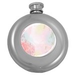 Watercolor Floral Round Hip Flask (5 oz) Front