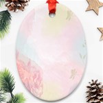 Watercolor Floral Oval Ornament (Two Sides) Back