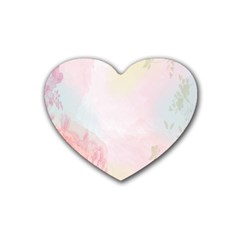 Watercolor Floral Rubber Coaster (Heart) 