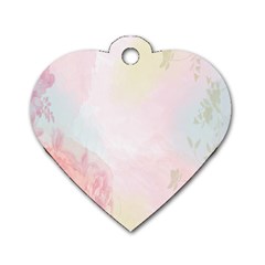 Watercolor Floral Dog Tag Heart (Two Sides)