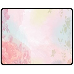 Watercolor Floral Fleece Blanket (Medium) 