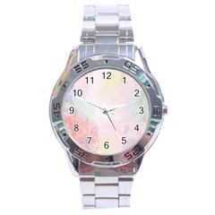 Watercolor Floral Stainless Steel Analogue Watch