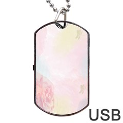 Watercolor Floral Dog Tag Usb Flash (one Side) by Nexatart