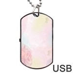 Watercolor Floral Dog Tag USB Flash (One Side) Front