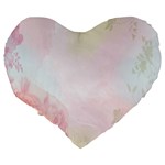 Watercolor Floral Large 19  Premium Heart Shape Cushions Back