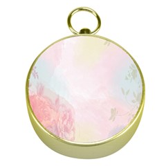 Watercolor Floral Gold Compasses