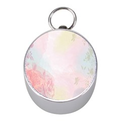 Watercolor Floral Mini Silver Compasses