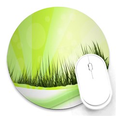 Green Background Wallpaper Texture Round Mousepads by Nexatart