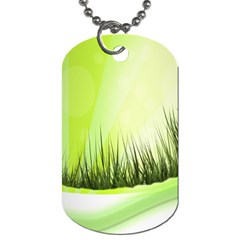 Green Background Wallpaper Texture Dog Tag (two Sides) by Nexatart