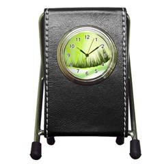 Green Background Wallpaper Texture Pen Holder Desk Clocks by Nexatart