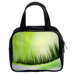 Green Background Wallpaper Texture Classic Handbags (2 Sides) by Nexatart