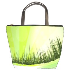 Green Background Wallpaper Texture Bucket Bags by Nexatart