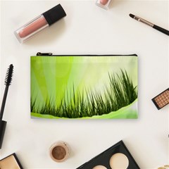 Green Background Wallpaper Texture Cosmetic Bag (small)  by Nexatart