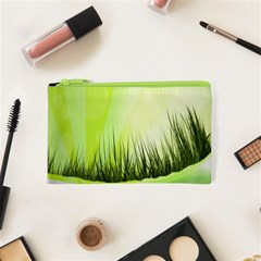 Green Background Wallpaper Texture Cosmetic Bag (xs) by Nexatart