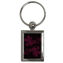 Pink Floral Pattern Background Key Chains (rectangle)  by Nexatart