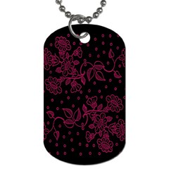 Pink Floral Pattern Background Dog Tag (one Side) by Nexatart