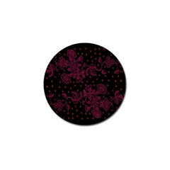 Pink Floral Pattern Background Golf Ball Marker by Nexatart