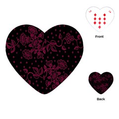 Pink Floral Pattern Background Playing Cards (heart)  by Nexatart