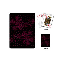 Pink Floral Pattern Background Playing Cards (mini)  by Nexatart