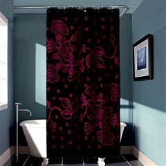 Pink Floral Pattern Background Shower Curtain 36  X 72  (stall)  by Nexatart