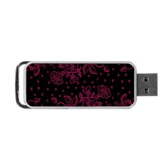 Pink Floral Pattern Background Portable Usb Flash (one Side) by Nexatart