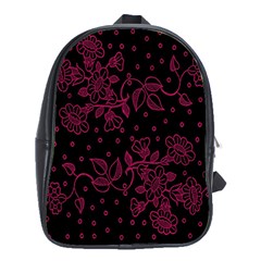 Pink Floral Pattern Background School Bags (xl)  by Nexatart