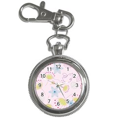 Pretty Summer Garden Floral Bird Pink Seamless Pattern Key Chain Watches by Nexatart