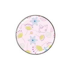 Pretty Summer Garden Floral Bird Pink Seamless Pattern Hat Clip Ball Marker by Nexatart