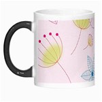 Pretty Summer Garden Floral Bird Pink Seamless Pattern Morph Mugs Left