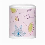 Pretty Summer Garden Floral Bird Pink Seamless Pattern Morph Mugs Center