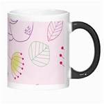 Pretty Summer Garden Floral Bird Pink Seamless Pattern Morph Mugs Right